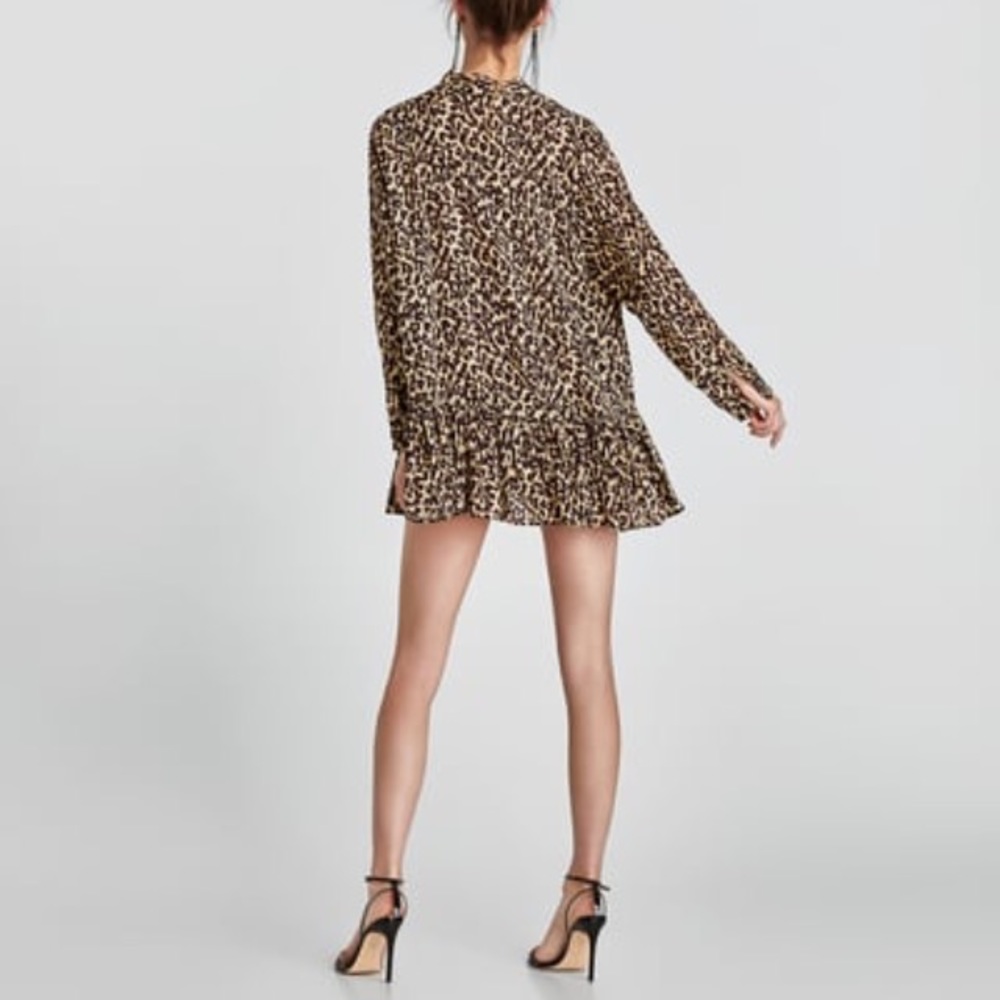 Zara leopard print dress tunic shirt